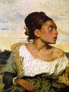 Eugene Delacroix Girl Seated in a Cemetery oil on canvas